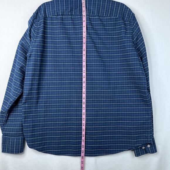 UNTUCKit Flannel Shirt Mens XL Button-Up Blue Plaid Cotton Long Sleeve Michelot - Picture 7 of 10